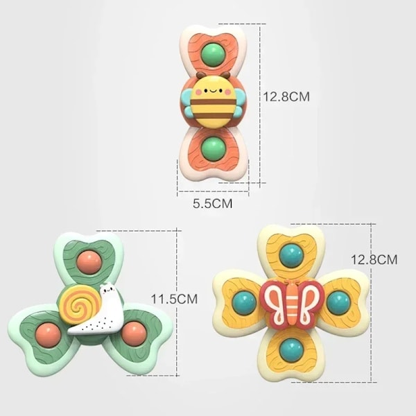 1kpl Vauvan Sarjakuva Hyönteiset Spinnerit Lelu ABS Imu Kuppi Pyörivä Toppi Helistimet Fidget Stressin Lievittäjä Lasten Kylpylelut Octopus