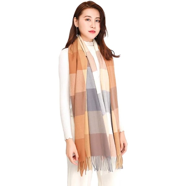 1 st stor kashmirullscarf stor pashminasjal och omslag varm stola filt Camel