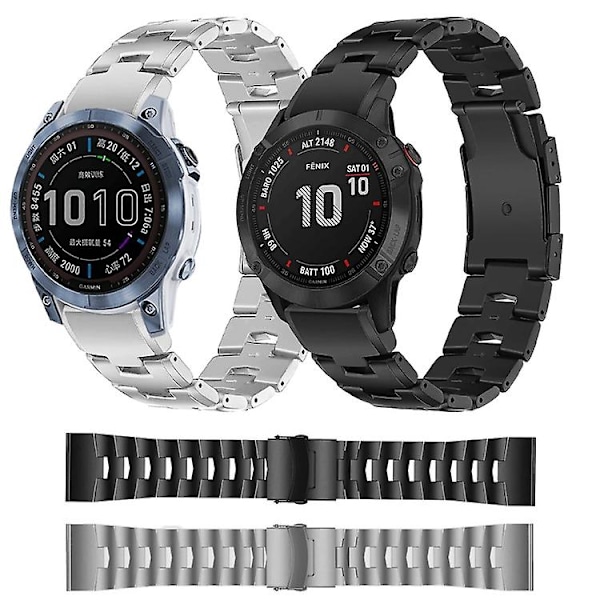 For Garmin Fenix 7 Solar 22mm Titanlegering Hurtigutløser Klokkereim UQO Titanium Grey