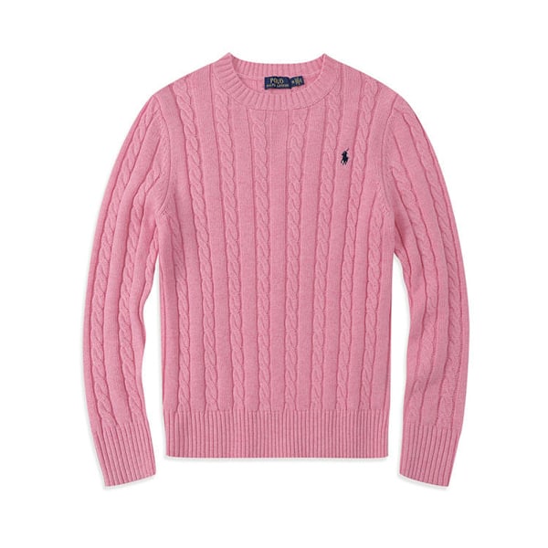 PoloRalphLauren Herre Strikket Genser Rund Hals Løs Casual Langermet Strikket Genser Rosa Pink 2XL