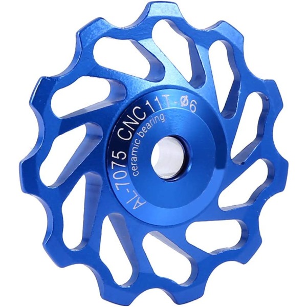2 stk. bagskifterhjul cykel jockeyhjul keramikhjul bagskifter føringsskivehjul del (11T-blå)