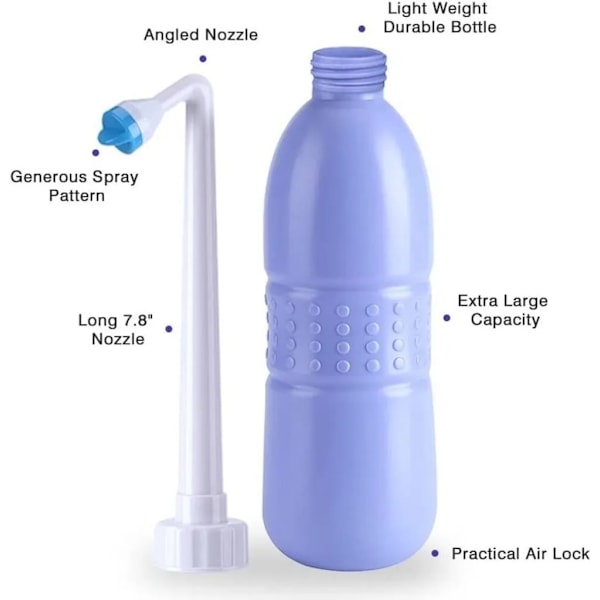 Bærbar Bidet Sprøjte, Rejse Bidet Flaske til Personlig Hygiejne, Håndholdt Bidet Sprøjte uden Trykluft, Flaske med Tørrefunktion