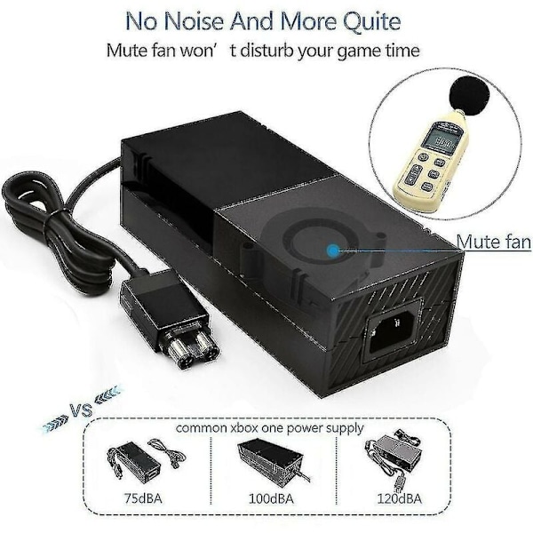 Xbox One Virtalähde, [Päivitetty Versio] Xbox AC Adapteri Korvaava Laturi Virtajohto Microsoft Xbox Onelle, Jännite 100-240V)
