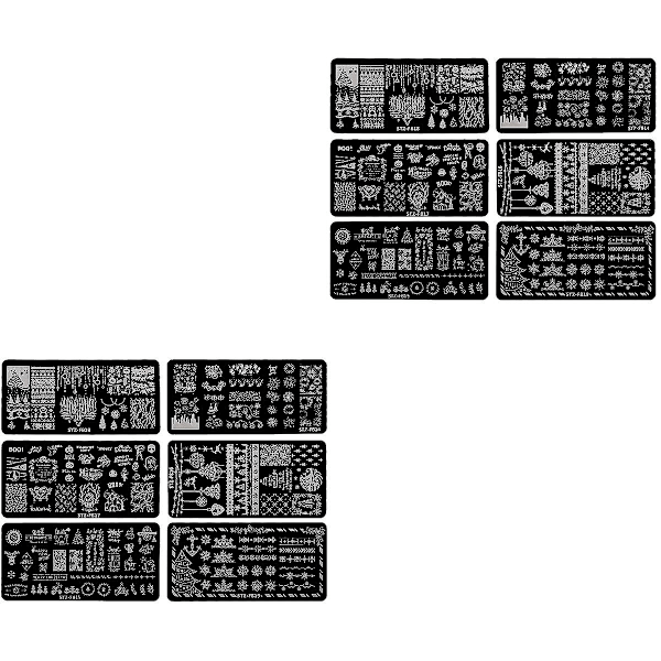 18 stk julestempler for neglkunst, neglstempler, sjablonger, 12 stk 12x6x0,1 cm 12 stk 12 pcs 12x6x0.1cm