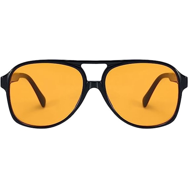 BUTABY Vintage Aviator solglasögon för kvinnor män Retro 70-talsglasögon Klassisk stor fyrkantig ram UV400-skydd