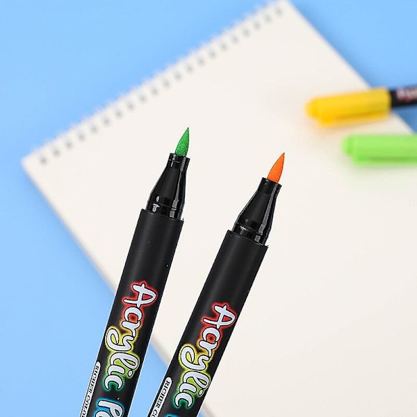36 Färger Akrylpennor Penslar Marker Penna, För Stenmålning, Sten, Keramik, Glas, Trä, Canvas, DIY Konstmaterial Konstmarkörer