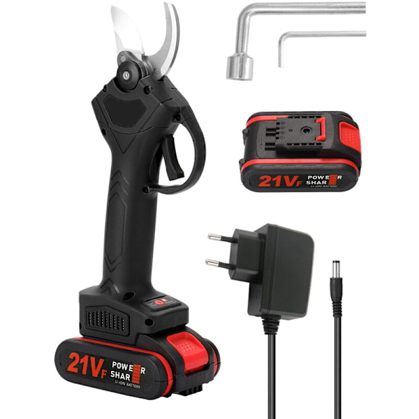 Havesaks Elektriske Saks Lithium Batteri Ledningsfri Beskæringssaks (Sort 1 Opladning + Plastikkasse) Black