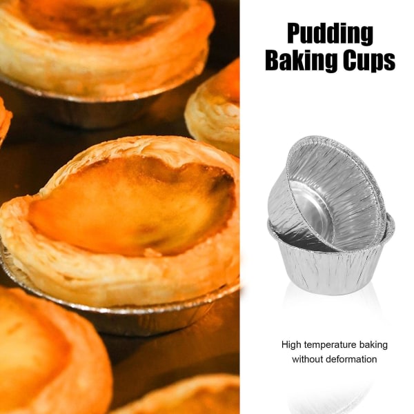 150 st Aluminiumfolie Cupcake Cups Ramekin Muffins Bakning Cups, Engångs Muffin Liners, Ramekin Ho