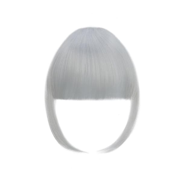 Clip-in Hår Bangs Extensions Fransk Hår Bangs Stilig Hår Bangs Hårdeler sølvgrå silvergrey 28cm