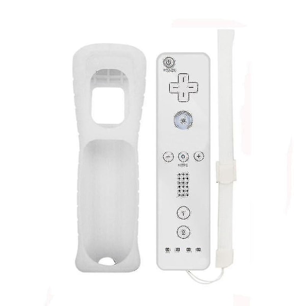 Wii Spillfjernkontroll med innebygd Motion Plus Joystick Joypad for Nintendo White