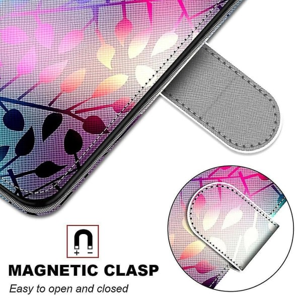 Nytt case kompatibelt med Oppo A54 5g/a74 5g cover Magnetkortplatser Kreativt färgmönster case Coque