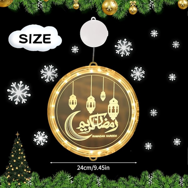 Eid Ramadan Dekorativt Ljus (16cm) - Fairy String Ljus med Sugpropp för Heminredning Sesame oil lamp