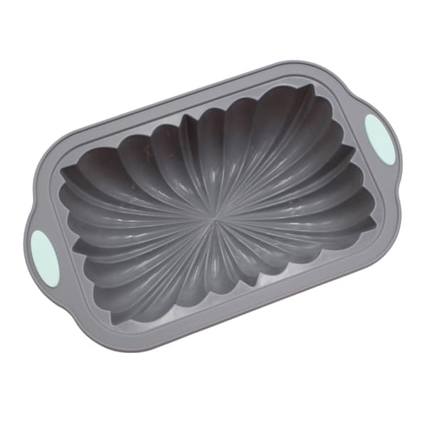 Middels stor tofarget stålring toastform 4-delt sett: riflet toast, rektangulær, blomsterformet, lotusformet, flettet brød rectangular