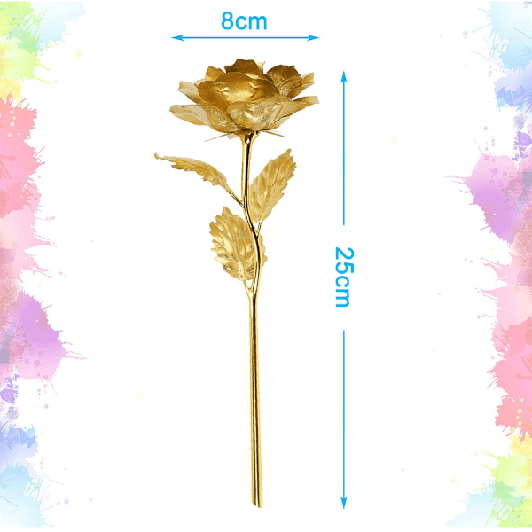 Forgylt roseblomst, konservert roseblomst, aldri visnet roser gaveidé til Valentinsdag, morsdag, takksigelsesdagen, jul