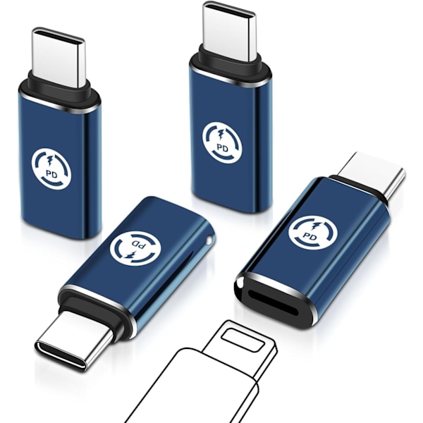 Lightning till USB C Adapter - PD Snabbladdning, Kompatibel med iPhone 15/iPad/MacBook[GKS]