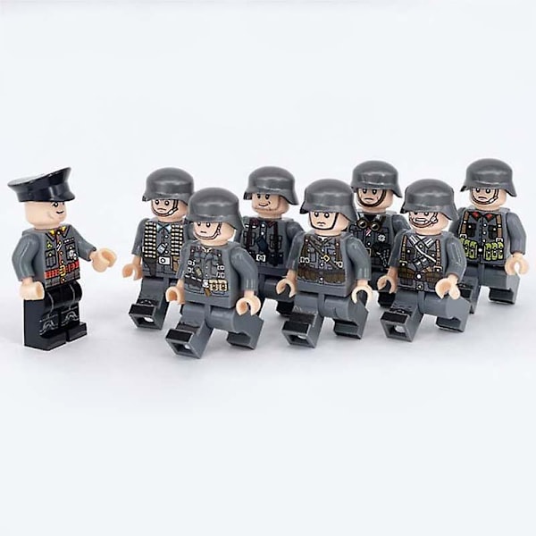 Otte tyske hær WW2 figurer små partikel byggeklodser legetøj
