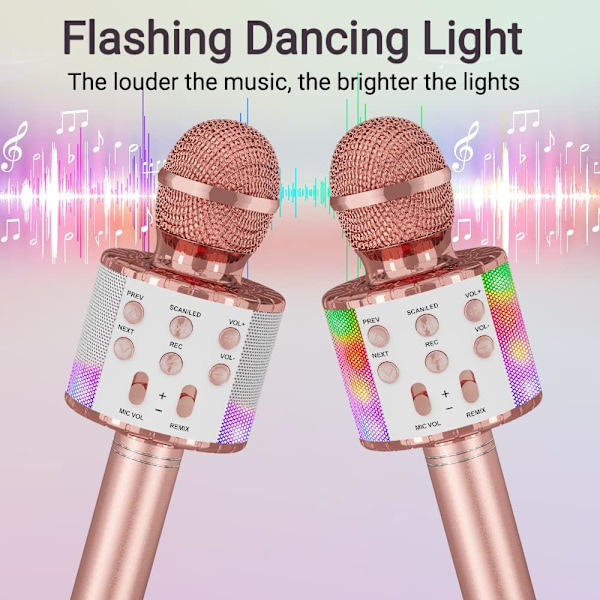 Trådlös Karaoke-mikrofon med LED-dansljus