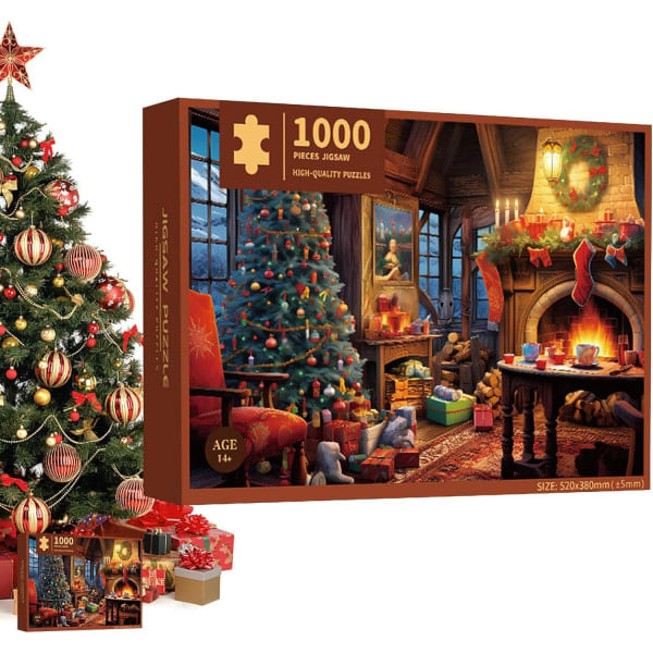 Ny Stil Adventskalender Puslespill 1000 Brikker Julekalender Puslespill Nedtellingskalender Nedtellingsboks Puslespill for Voksne Barn A