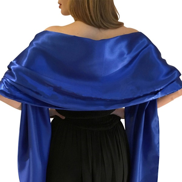 Silkeslen brudslöja i satin för bröllop, brudtärna dark blue