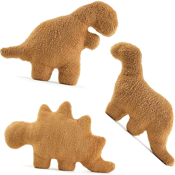 3-pack Dino Nugget Kudde Plysch, 18 tum Dinosaurie Kycklingnugget Fylld Djur Plysch Leksak