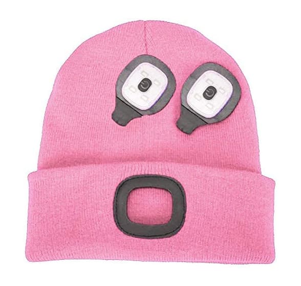 Neulottu pipo LED-valolla lenkkeilyyn ja kävelyyn pink