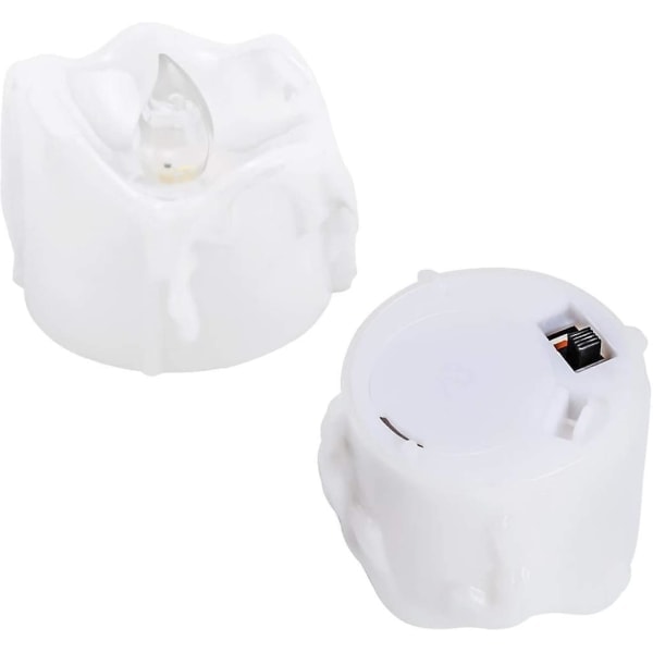 LED timerlys, 12-pak LED varmelys med timer, flimrende varmelys