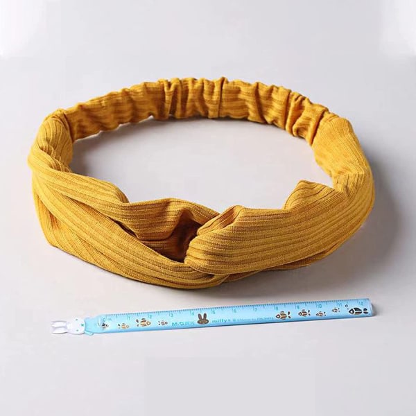 Modepannband, elastiska och mjuka hårband, rosetter Håraccessoarer, använd för att bära sportkläder eller vardagskläder, gul