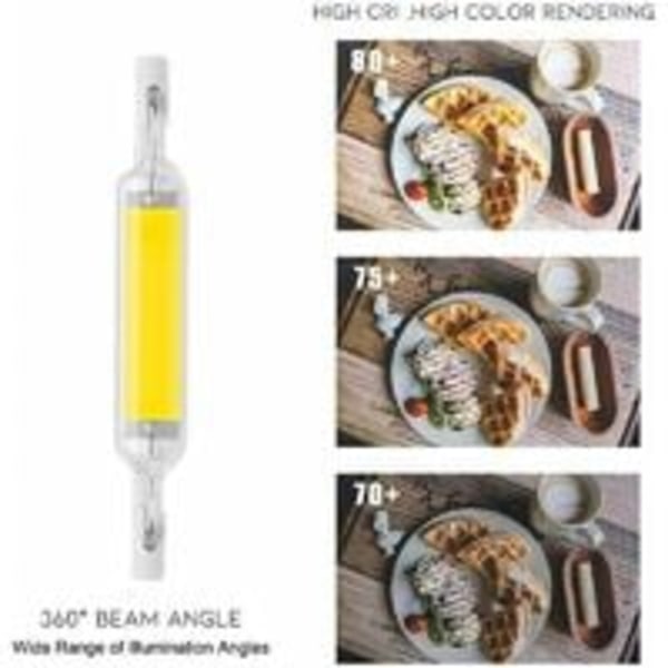 2-pack R7S 10W 78mm Dimbar LED-lampa Kallt vitt 6000-6500K 100W