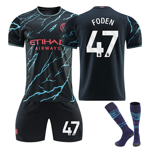 23-24 Manchester City udebanebørnefodboldsæt nr. 47 FODEN 22