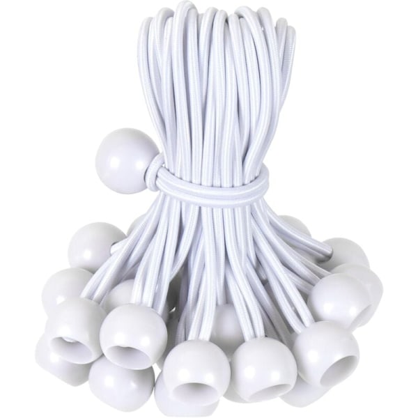 4 mm 10 cm Hvid Elastisk Snor Kraftig Elastik til Udendørs Markise Telt UV-Beskyttelse (30 stk.) [GKS]