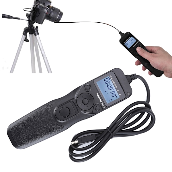 Shoot MC-DC2 Timing Slutarutlösarkabel Automatisk Timer Fjärrkontroll för Nikon Z7/D750/D610/D7500/D7200/D7000/D5200/D5600/D3300/D3100