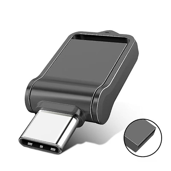 Mini Metall Typ C Usb Disk Vattentät Portabel USB-minne För Surfplatta Telefon-dwdz 2TB 2TB Black