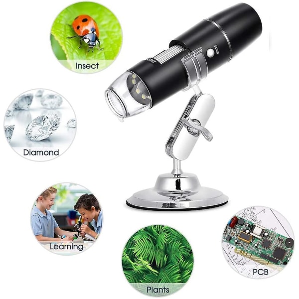 HHL 50x till 1000x digitalt mikroskop, trådlöst wifi USB mikroskop Mini portabelt endoskop inspektionskamera