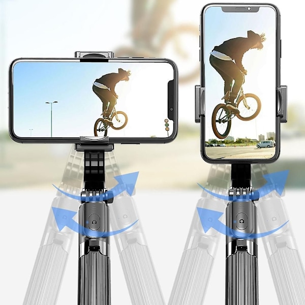 Håndholdt Gimbal Stabilisator Mobiltelefon Selfie Stick Holder Justerbart Selfie Stativ til Iphone/android L08 White