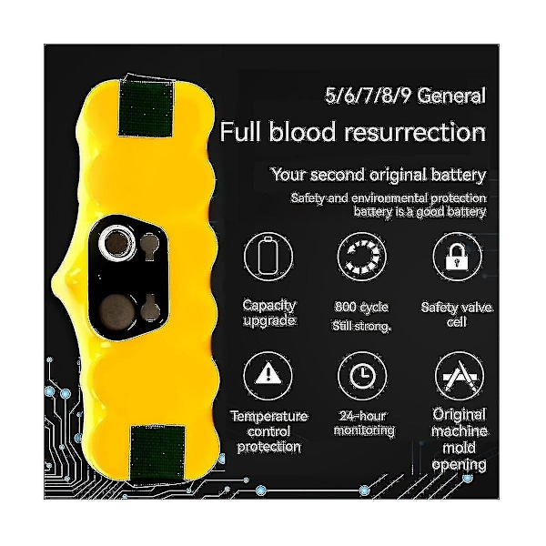 14.4V 6000mAh Robotti-imurin akku 500 600 700 800 900 -sarjoille 620 650 770 780 580 Akku