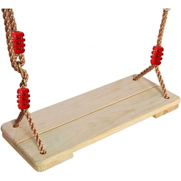 Barn gunga, justerbart rep träsits, maximal belastning 150 kg (39,5 x 16 cm).