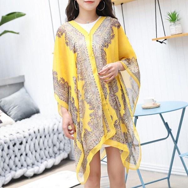 Sjal Scarf Strandöverdrag GUL Yellow