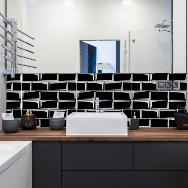 16 delar kök och badrum klistermärken (svarta)