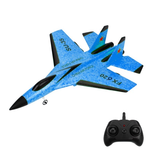 SU35 fjärrkontroll flygplan skum flygplan barns elektriska leksak glidflygplan fjärrkontroll flygplan- Blue fighter