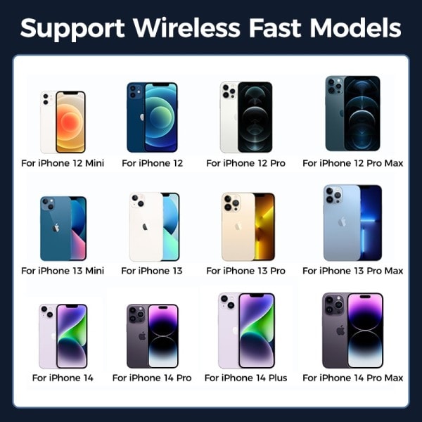 15W Qi Magnetisk Biltelefonholder Trådløs Lader for iPhone 14 13 12 Serien Rask Luftventil Lading