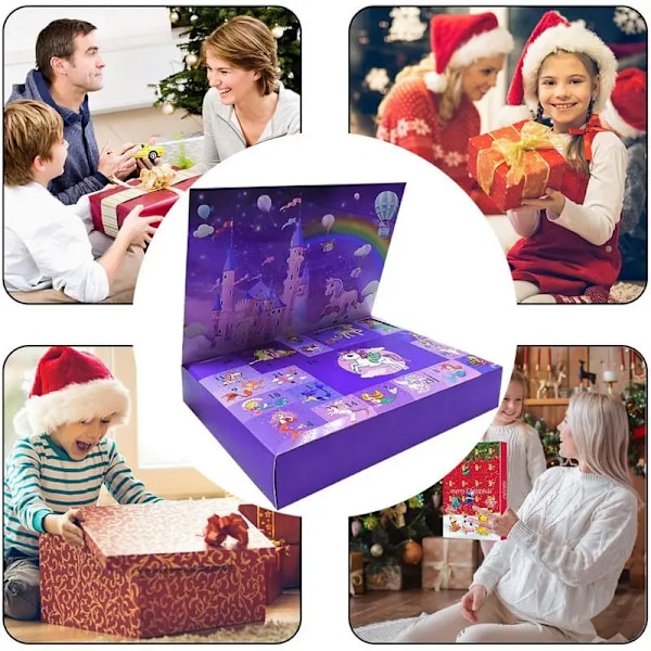 Julsmink Adventskalender Julkalender presentförpackningar jul 24 dagars adventsnedräkning Presentförpackningar för barn style 3