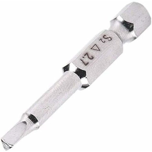 5 stk. Triangelhode Magnetiske Skrutrekkerbits Sett S2 Stål 1.8mm, 2mm, 2.3mm, 2.7mm, 3mm, 6.35mm Hex Skaft, 50mm Lengde