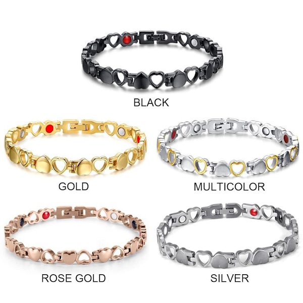 2 stk. Magnetiske armbånd Titanstål MULTIFARGET multicolor