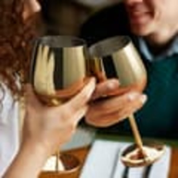 Vinglas Guld i Glas Metallisk - 50cl