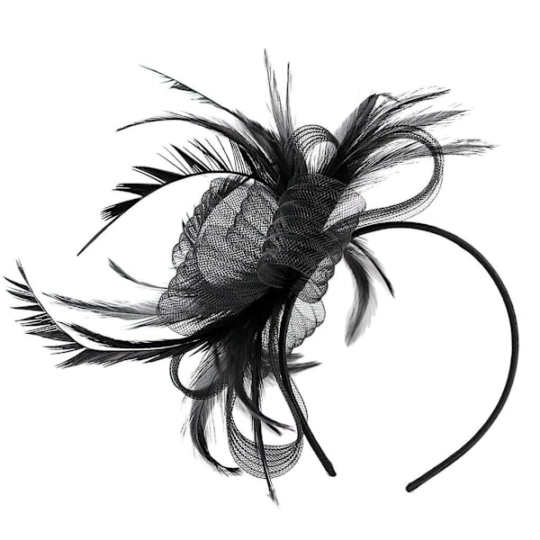 Fjäder Fascinators Dam Bröllop Brud Bröllop Ryta 20-tals Huvudbonader[GKS]