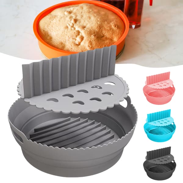 Airfryer Silikone Bageform, Rund, Multifunktionel, Grå Gray Folding