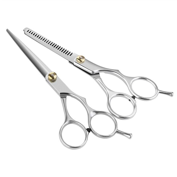 Frisörsax - Hårsax och effileringssax komplett set silver 15 cm silver 15