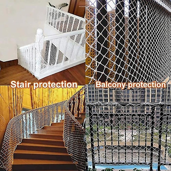 Säkerhetsnät för barn Byggnadsrep Anti-Fallnät Nylonnät Balkong Fönster Trappskydd Säker Staket Baby Katt Hund 0.5x5m
