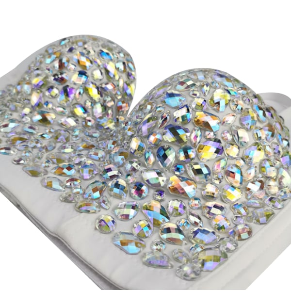 Glimmerende Glitter BH-Topp for Kvinner, Dansende Crop Topper M