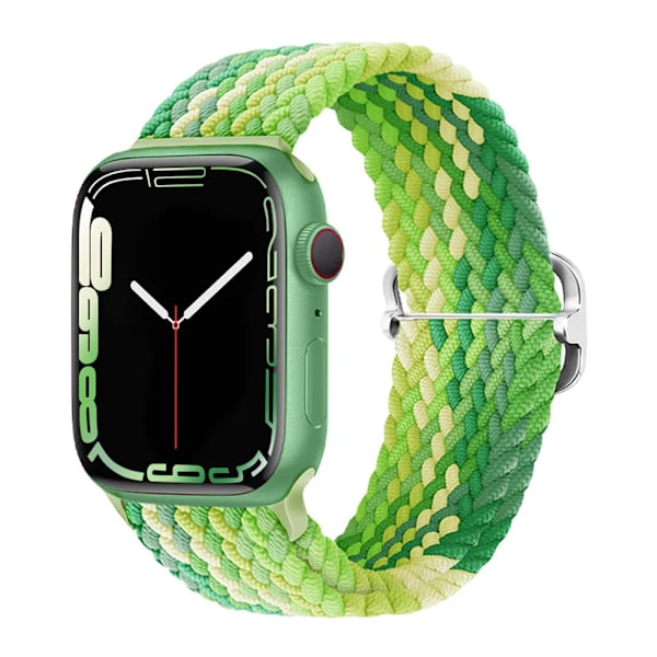 Flettet løkke til Apple Watch Rem 44mm 40mm 45mm 41mm 42mm 38mm 49mm Elastisk Solo armbånd iWatch serie 9 se 7 5 6 Ultra2 Band 17. Lime grøn 17. Lime green 38mm 40mm 41mm